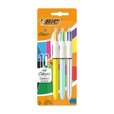 3-Pack BIC 4-Colour 10 Ink Ballpoint Pens - MrPRICE.online