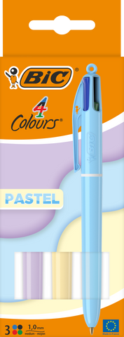3-Pack BIC 4-Colour Pastel Barrel Ballpoint Pens - MrPRICE.online
