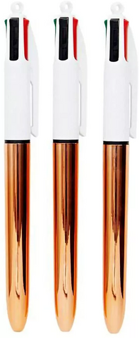 3-Pack BIC 4-Colour Rose Gold Ballpoint Pens - MrPRICE.online