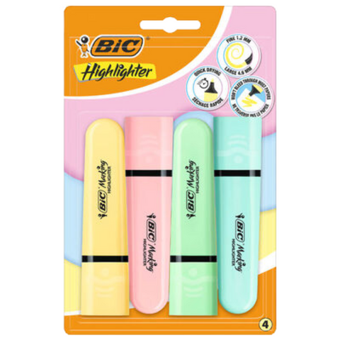 4-Pack BIC Pastel Highlighters - MrPRICE.online