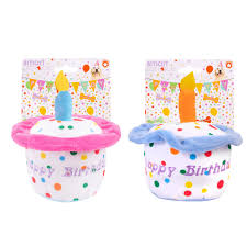 Birthday Cake Plush Dog Toy with Squeaker - MrPRICE.online