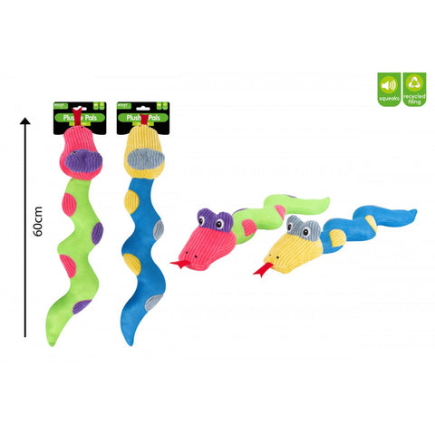 Plush Snake Dog Toy with Squeaker - MrPRICE.online