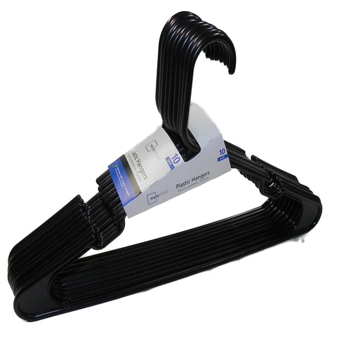 10-Pack Black Plastic Hangers - MrPRICE.online