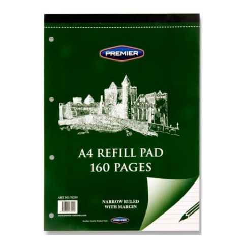 A4 Narrow Lined Refill Pad 160 Pages - MrPRICE.online