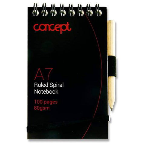 Concept A7 Spiral Pocket Notebook 100 Pages - MrPRICE.online