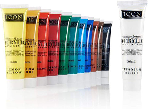 Icon Acrylic Paints Set 12x36ml - MrPRICE.online
