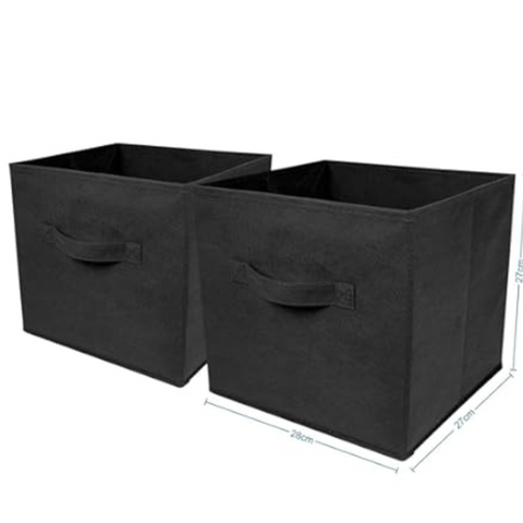 Set Of 2 Fabric Drawers Collapsable With Plastic Handles - MrPRICE.online