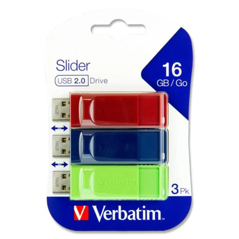 Verbatim 16GB Slider USB 2.0 3-Pack - MrPRICE.online