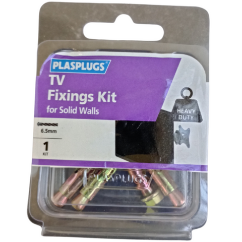 Plasplugs TV Fixing Kit for Solid Walls – Pack of 1 - MrPRICE.online